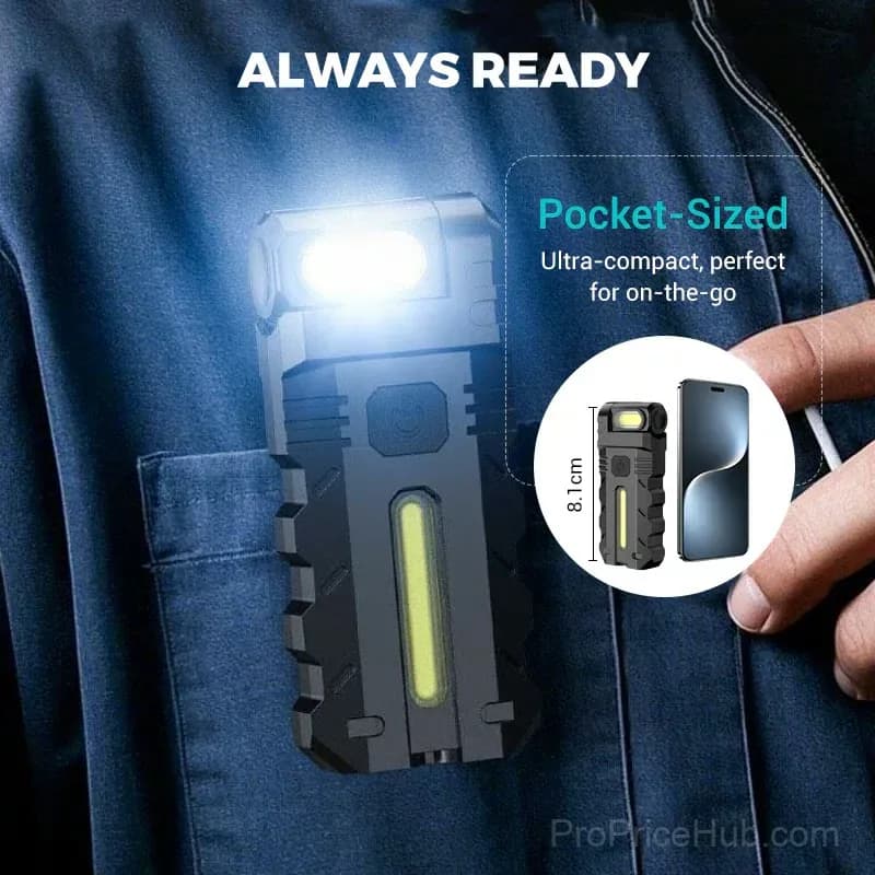 LED Work Light with 180° Rotating Head, Black - View 12