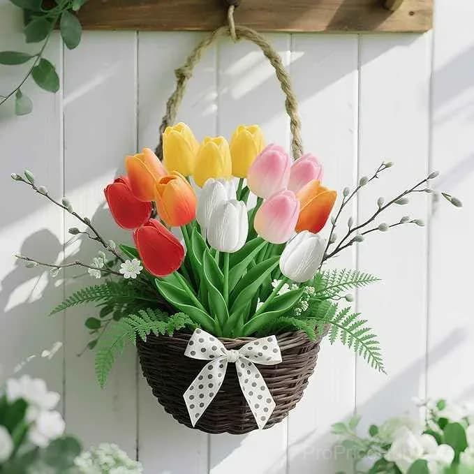 10-Piece UV Resistant Waterproof Faux Tulip Bouquet – Artificial Flowers for Indoor/Outdoor Decor - View 4