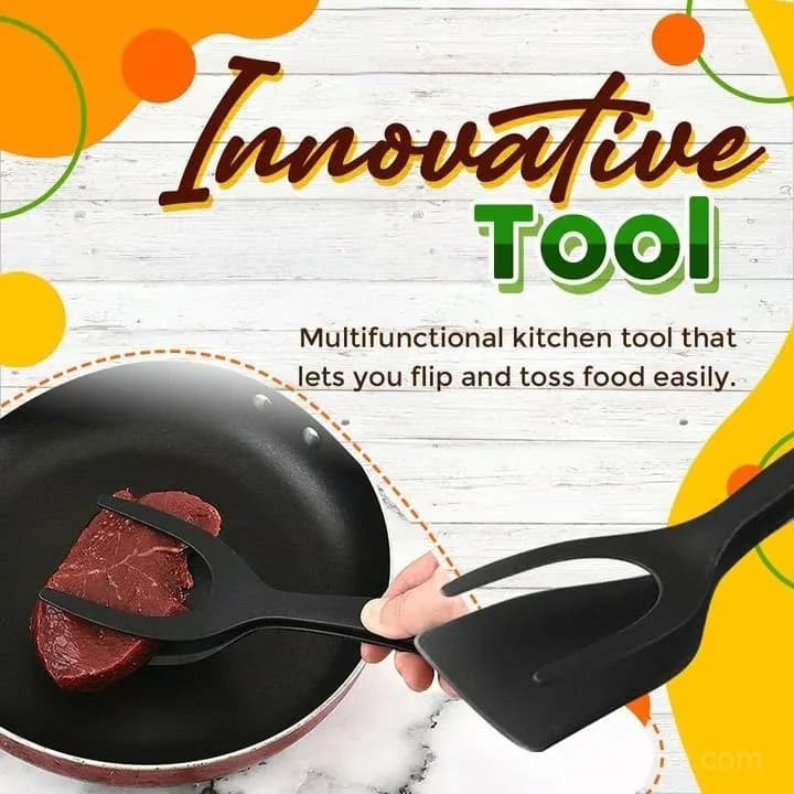 2-in-1 Grip Flip Tongs with Silicone Tips, Black, 1 Piece - View 3