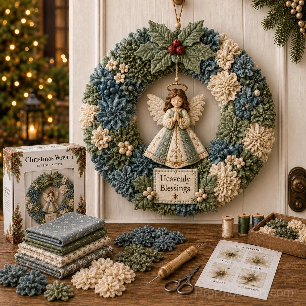 3D Fabric Poke Wreath DIY Kit for Home Decor - View 4
