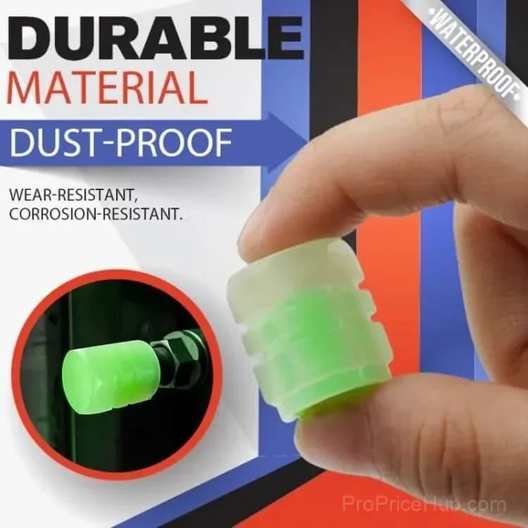 50-Pack Glow-in-the-Dark Tire Valve Caps for Cars - Durable, Easy Install - View 6