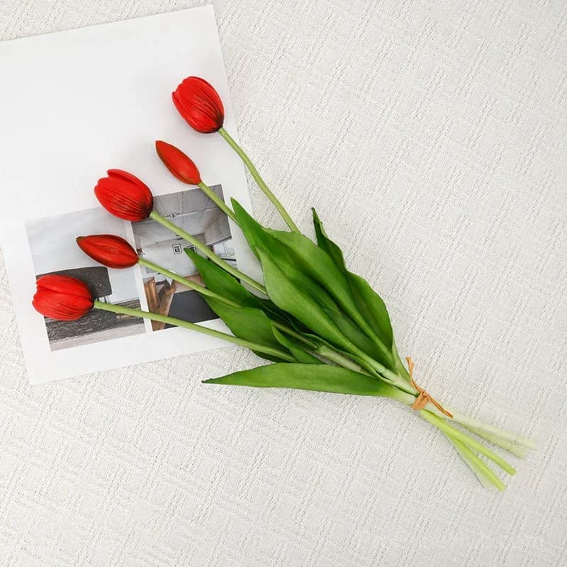 10-Piece UV Resistant Waterproof Faux Tulip Bouquet – Artificial Flowers for Indoor/Outdoor Decor - View 19