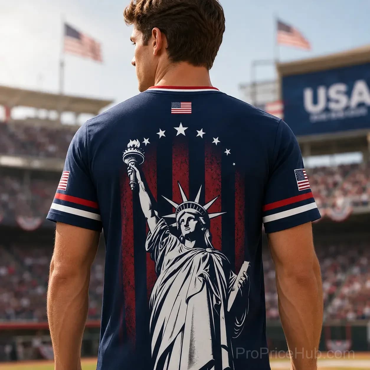 USA Liberty V-Neck Soccer Jersey – American Flag - View 5