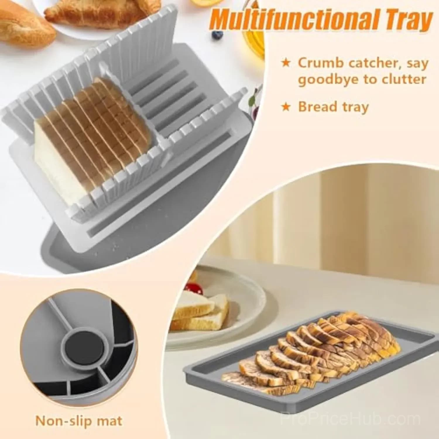 Adjustable Foldable Bread Slicer with Crumb Catcher Tray - View 6