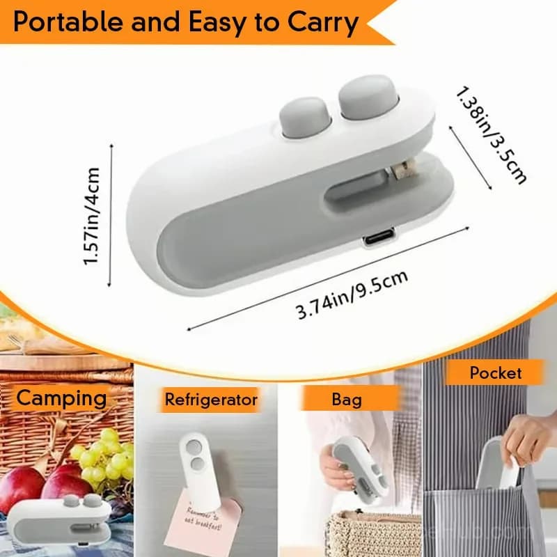 2-in-1 Mini Bag Sealer, White/Blue, 2-Pack - View 9