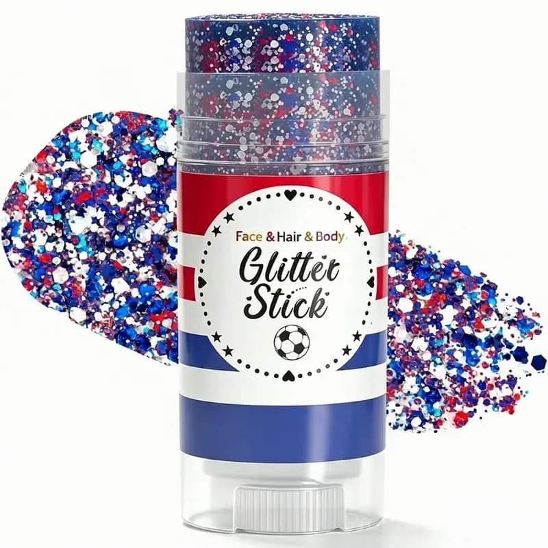 4th of July Glitter Stick - Red White Blue Body Hair Sparkle - View 9
