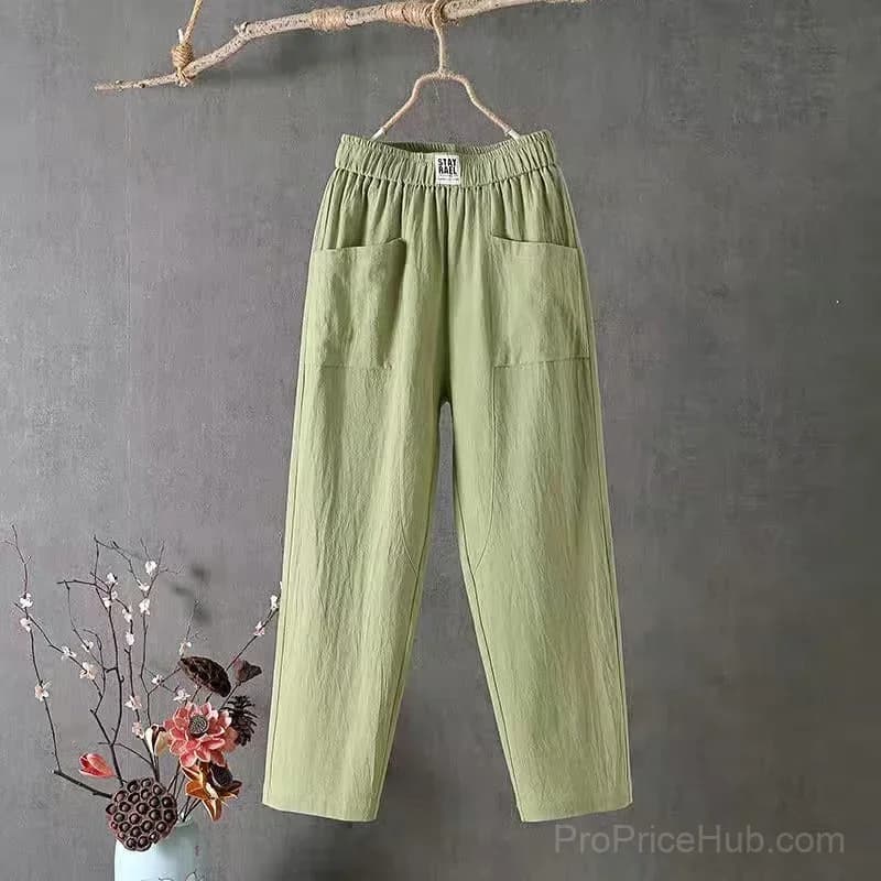 Women's Loose Fit Pants, White, Size S - View 13