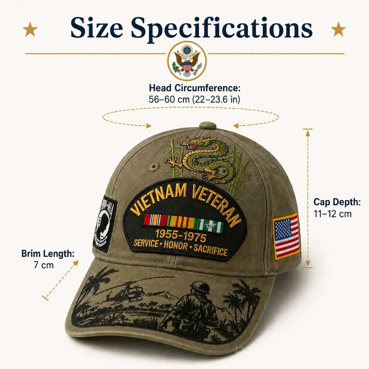 Vietnam Veteran Tribute Cap - View 3