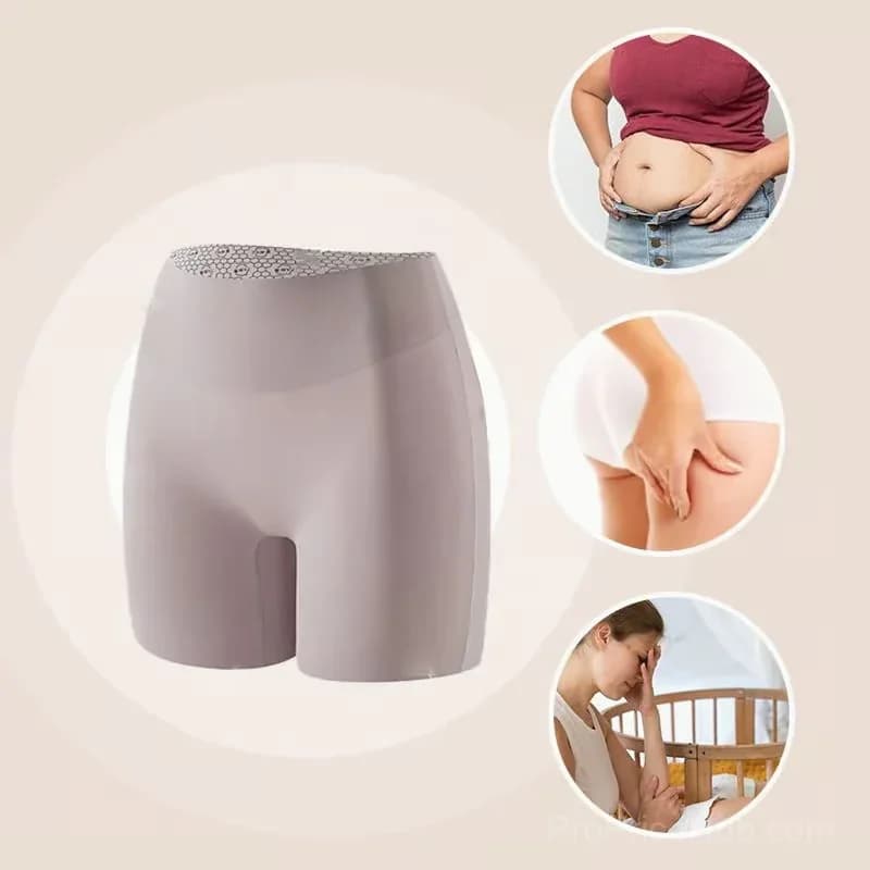 Women's High-Waist Ice Silk Tummy Control Shapewear, Black/Nude L - View 9