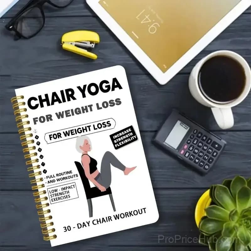 Chair Yoga Weight Loss Spiral-Bound Notebook & Exercise Guide - At-Home Fitness Journal - View 6