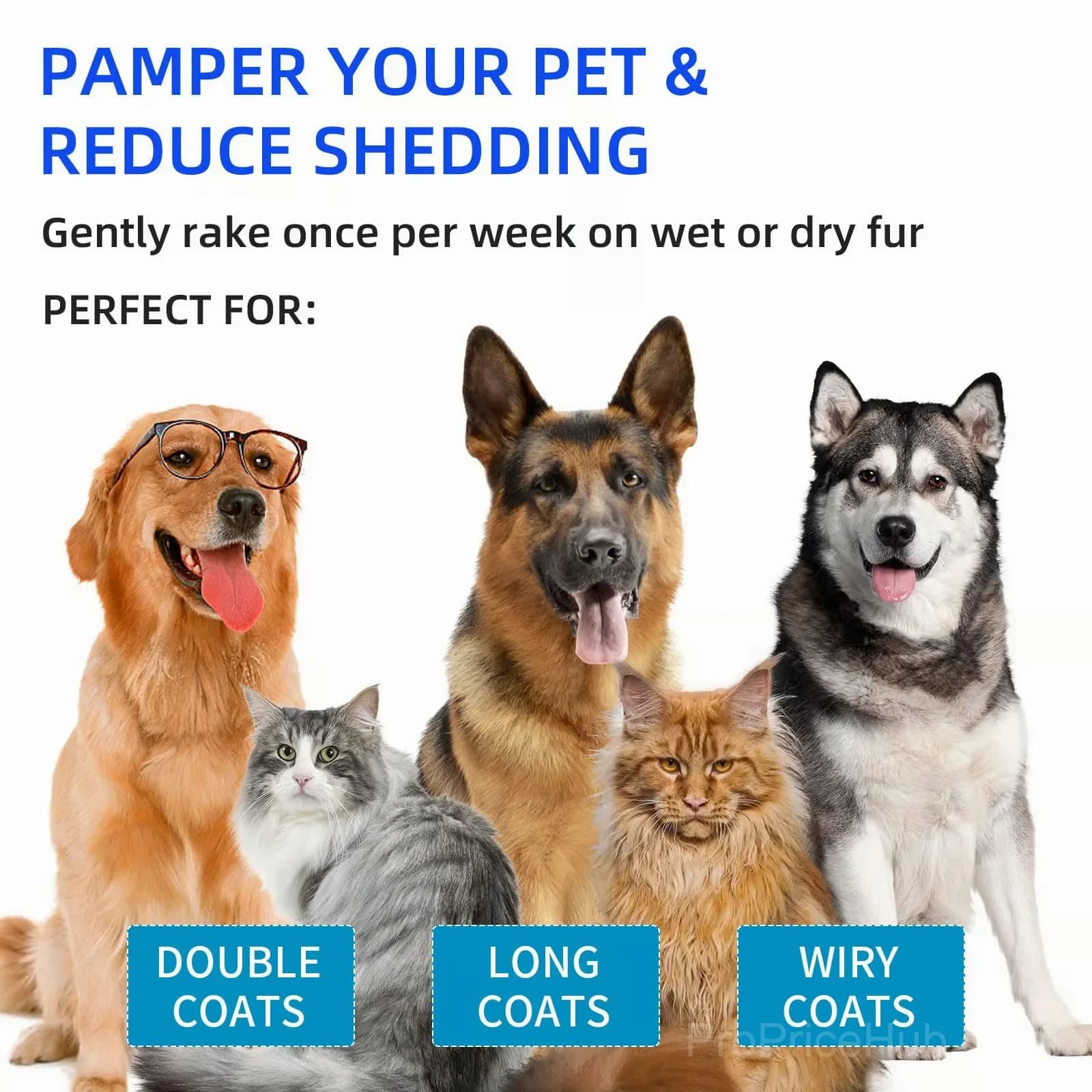 White Pet Spray Hair Removal Comb for Dogs - View 3