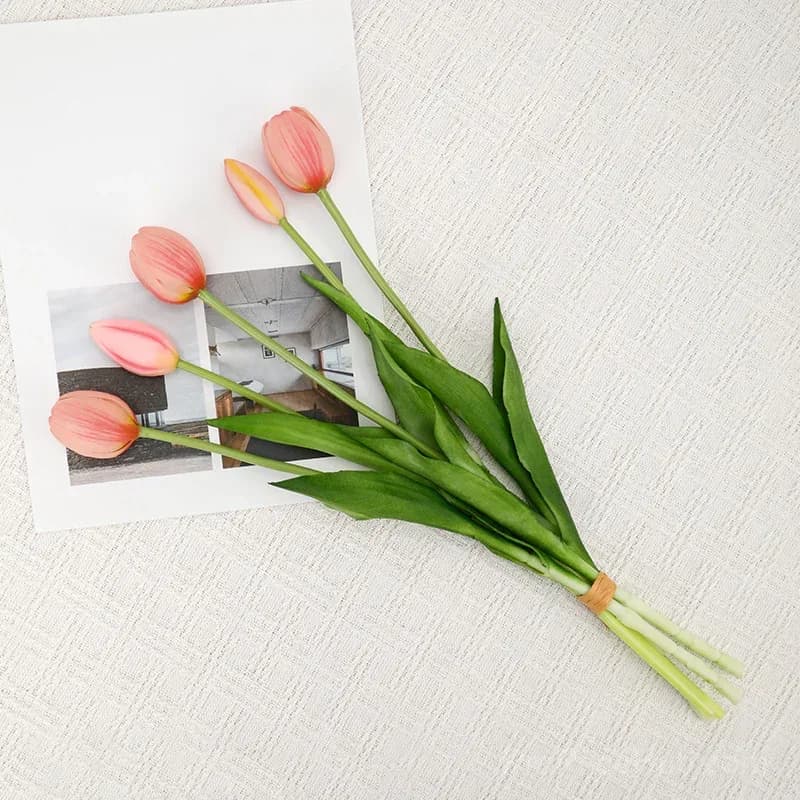 10-Piece UV Resistant Waterproof Faux Tulip Bouquet – Artificial Flowers for Indoor/Outdoor Decor - View 15