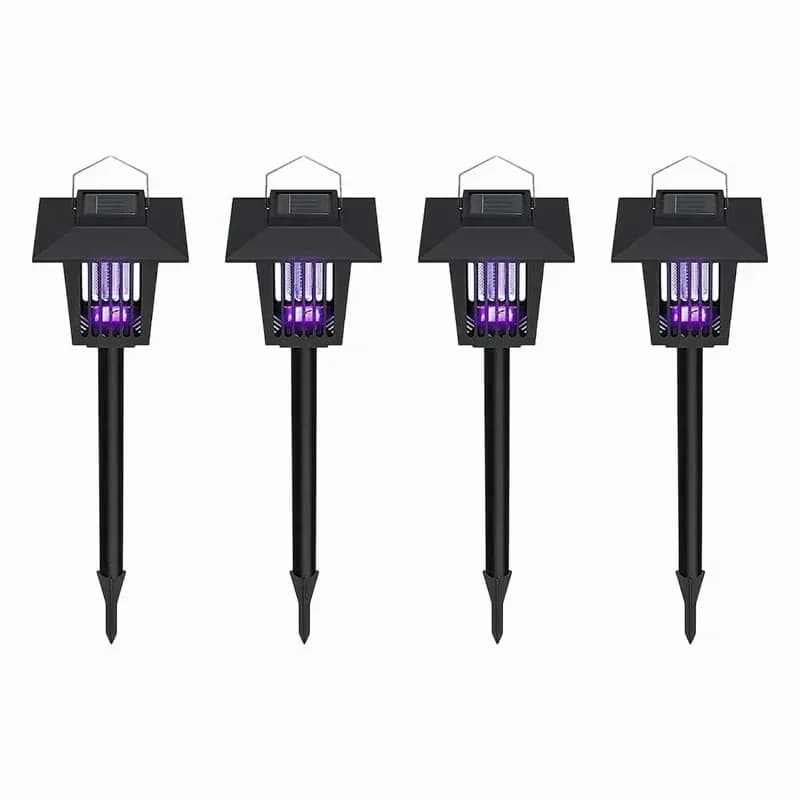 Solar Flickering Flame Mosquito Zapper Garden Stake Light, Black - View 5