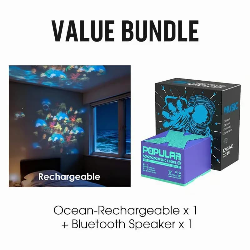 Dynamic Rotating Ocean LED Light Projector, Rechargeable - View 15