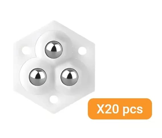 360° Rotating Three-Ball Caster Wheels, White, 4-Pack - View 16
