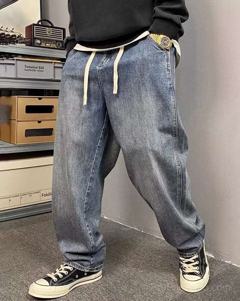 Big & Tall Men's Japanese Vintage Washed Jeans M-8XL - View 2