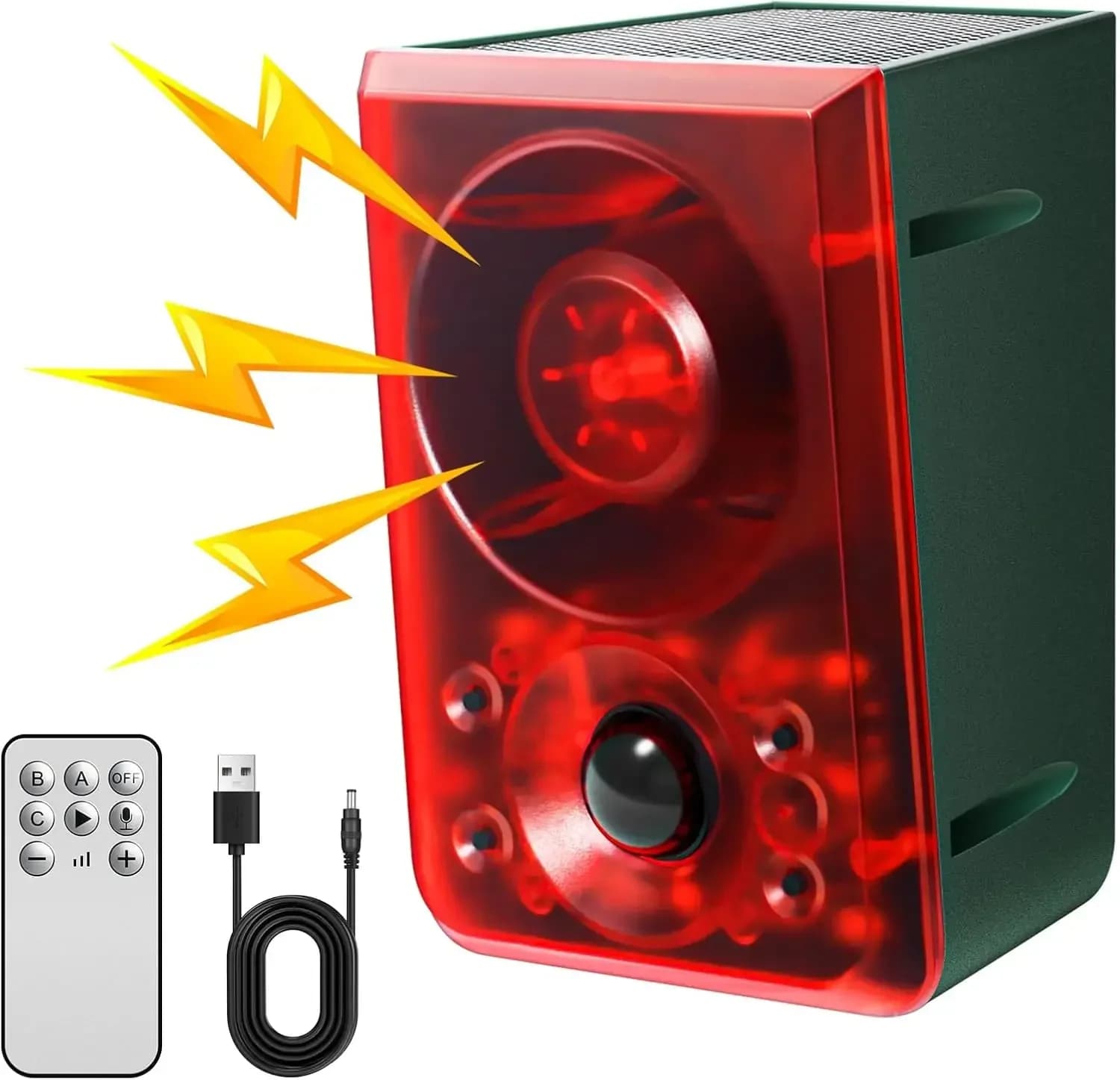 Solar Motion Sensor Alarm with 130dB Sound & Red LEDs - Main