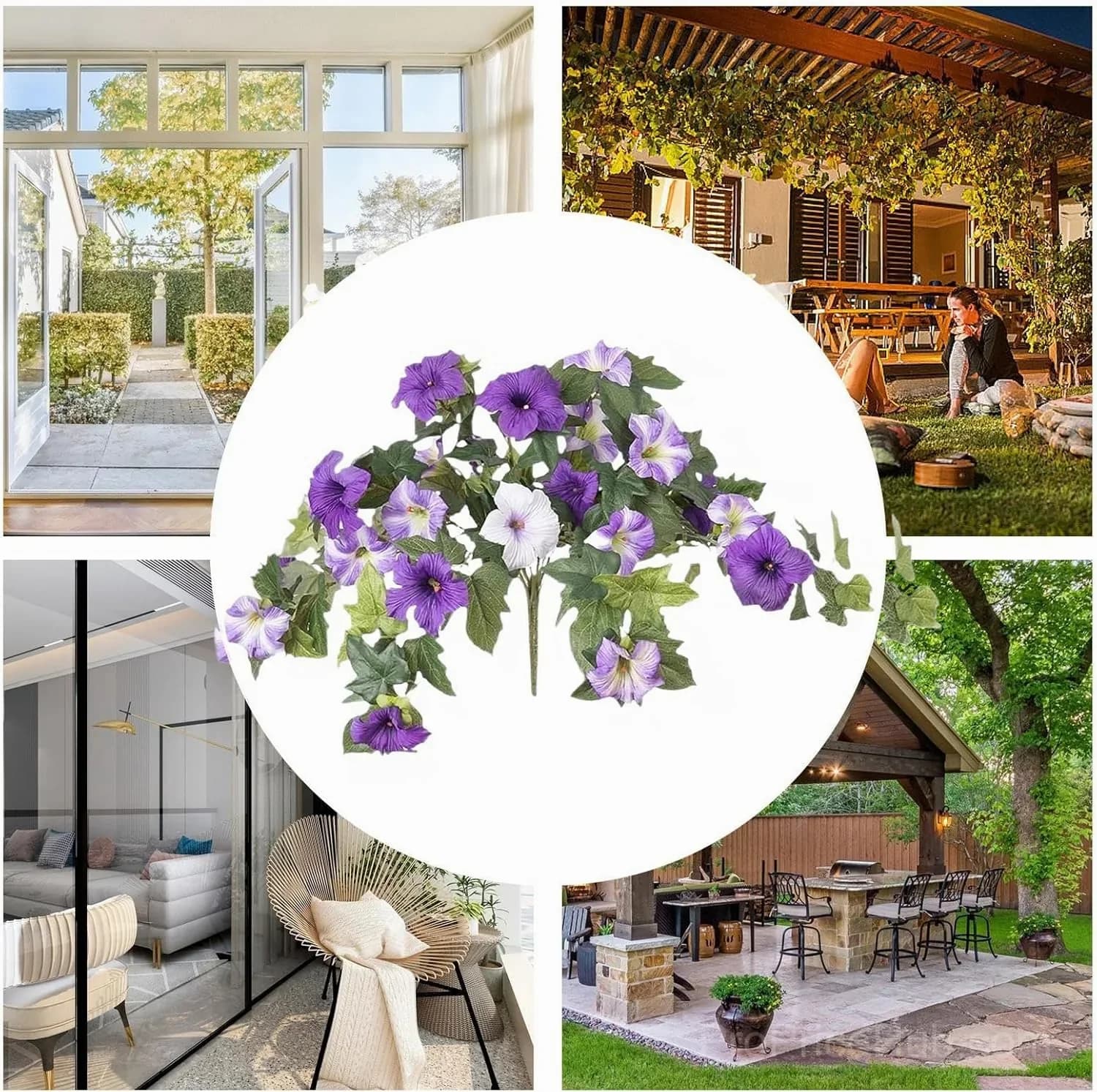 Artificial Fake Petunia Flowers for Outdoor Decoration (2 Pack) - View 6