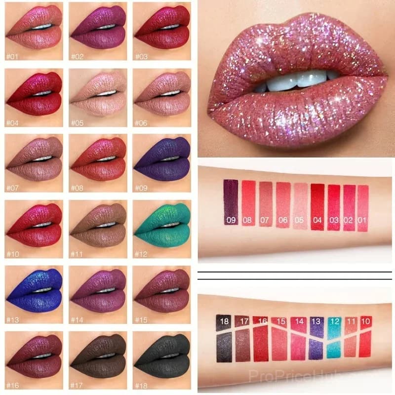 Diamond Lip Gloss Matte to Glitter Liquid Lipstick Waterproof 01 - View 2