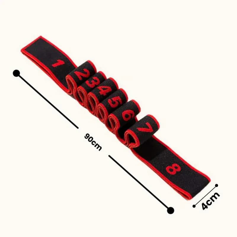 Resistance Band for Fitness and Yoga, Red, No Rear Strap - View 9