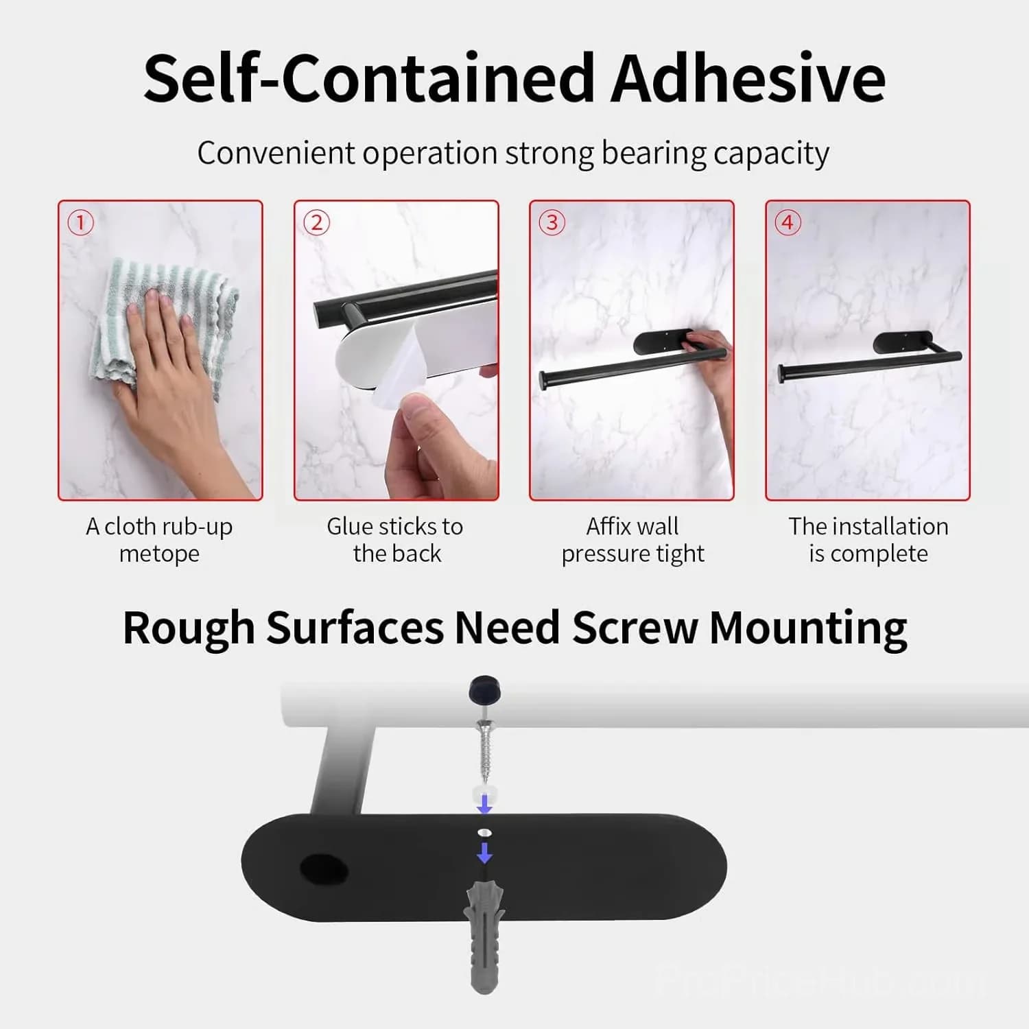 Black Under-Cabinet Paper Towel Holder for Kitchen - View 10