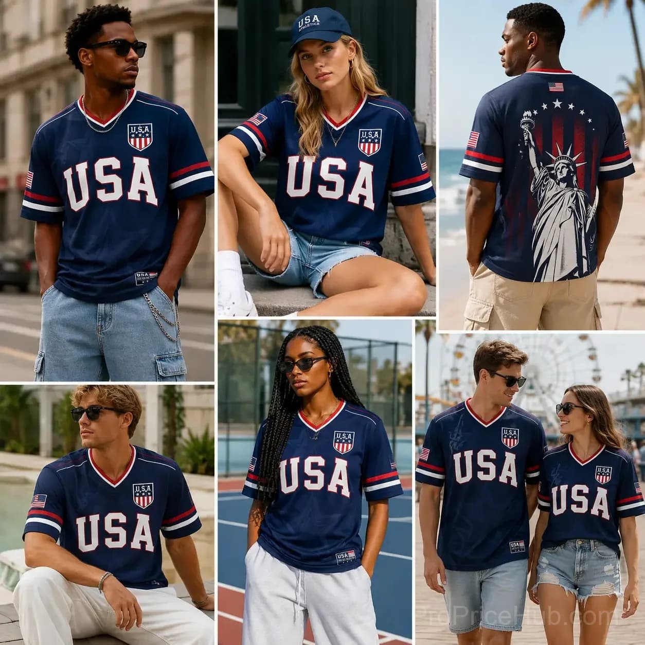 USA Liberty V-Neck Soccer Jersey – American Flag - View 8