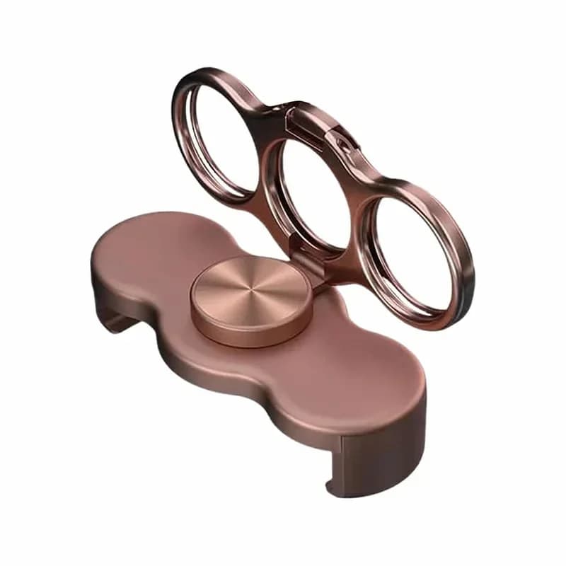 360° Rotatable Dual-Ring Three-Finger Phone Holder, Silver - View 2
