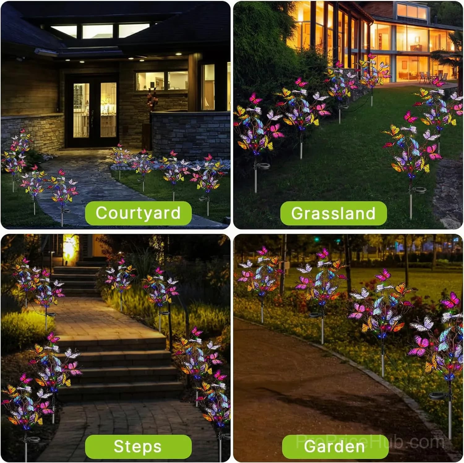 Solar-Powered Outdoor Butterfly Garden Light with Color Changing LEDs - View 8