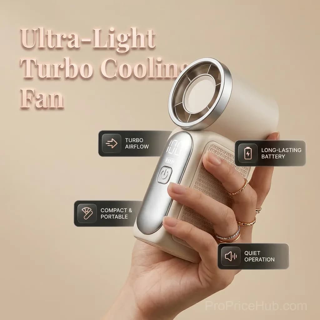 Ultra-Light Turbo Cooling Fan, White - View 2