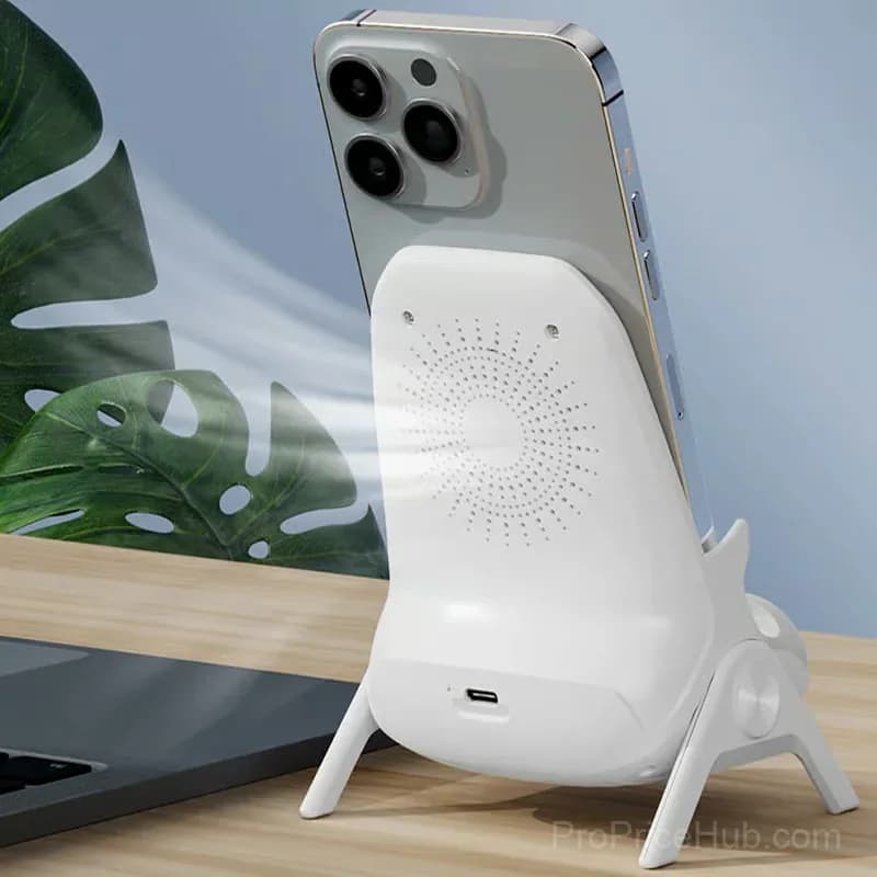 Multifunctional Wireless Fast Charging Phone Stand, White - View 8