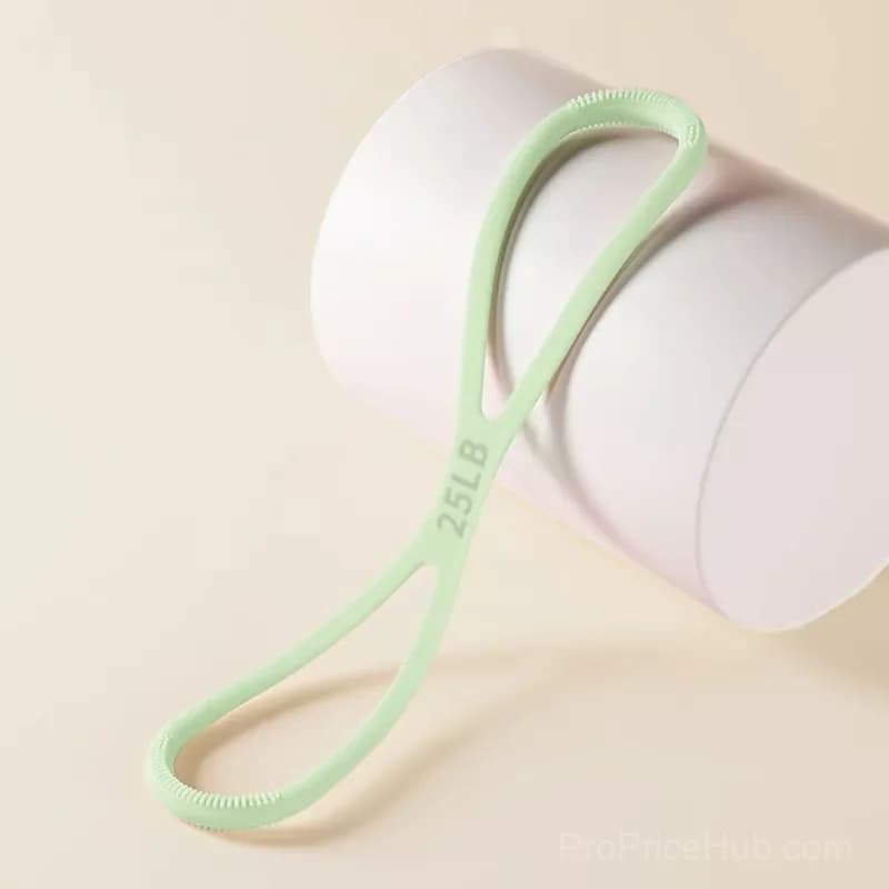 8-Shaped Silicone Resistance Band with Massage Grip, Pink, 15 lb - View 5