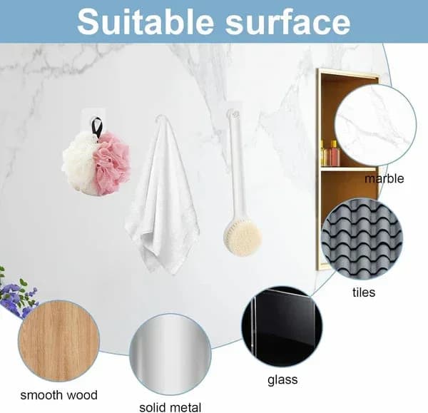 No-Drill Screw Stickers - Wall Adhesive Hooks, 10 Pack - View 8
