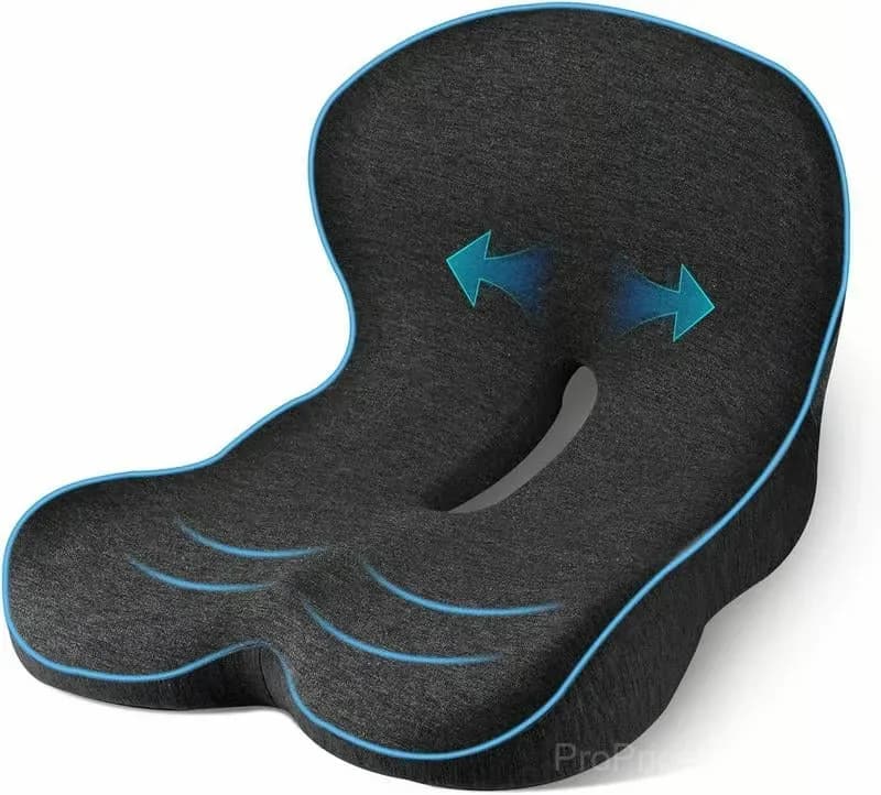 Ergonomic Non-Slip Memory Foam Car Seat Cushion, Black/Gray - View 9