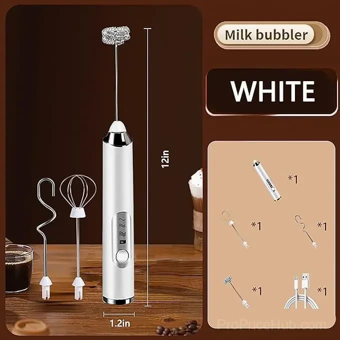 Rechargeable 3-Speed Handheld Milk Frother Wand for Drinks - View 17