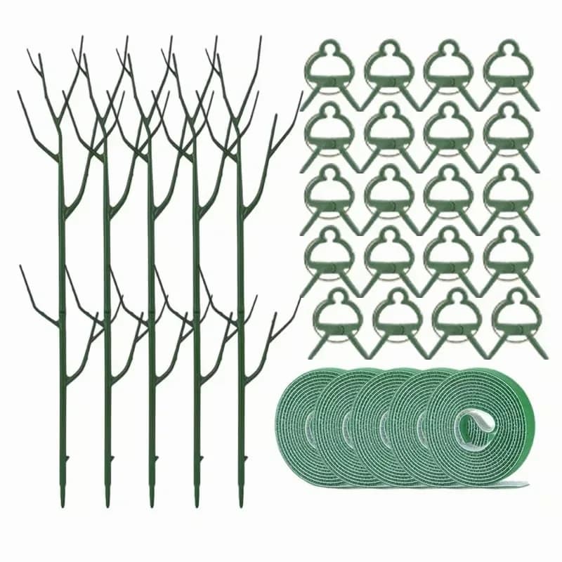 Branch-Style Plant Support Stake Set with Clips and Velcro Strap - View 4