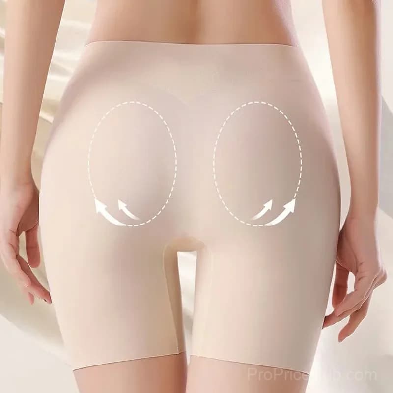 Women's High-Waist Ice Silk Tummy Control Shapewear, Black/Nude L - View 5