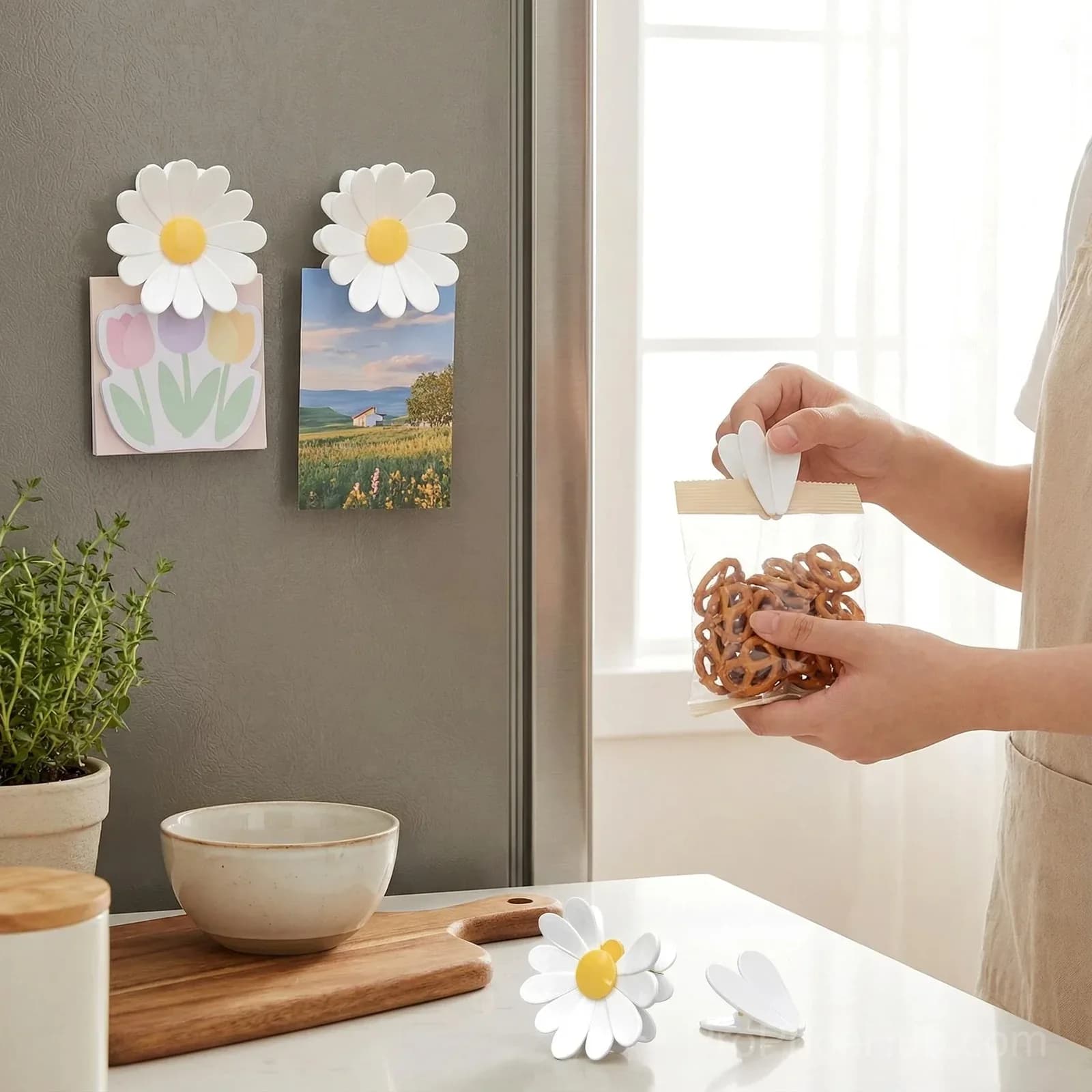 Magnetic Chip Clips for Fridge - 6 Bag Clips + 1 Magnetic Base, Cute Food Sealing Clips - View 27