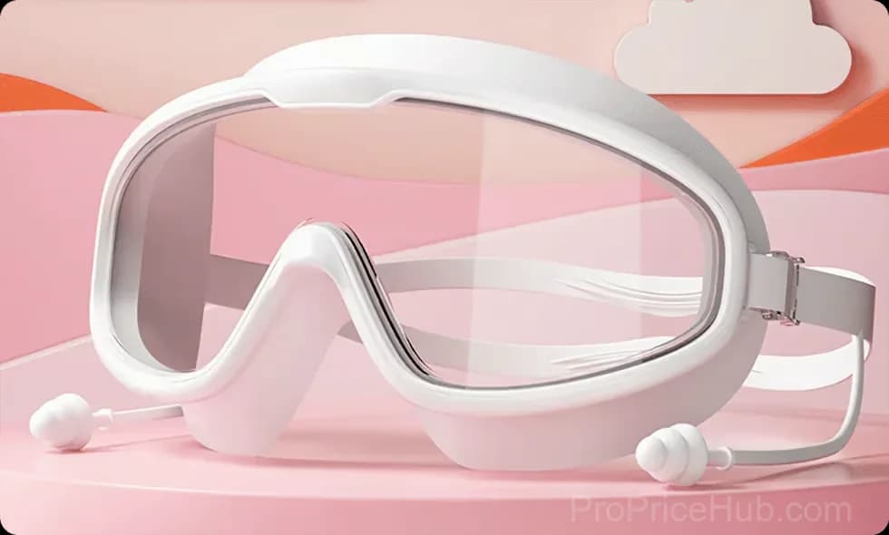 Kids Anti-Fog Swimming Goggles with Nose Clip & Ear Plugs, Light Blue - View 12