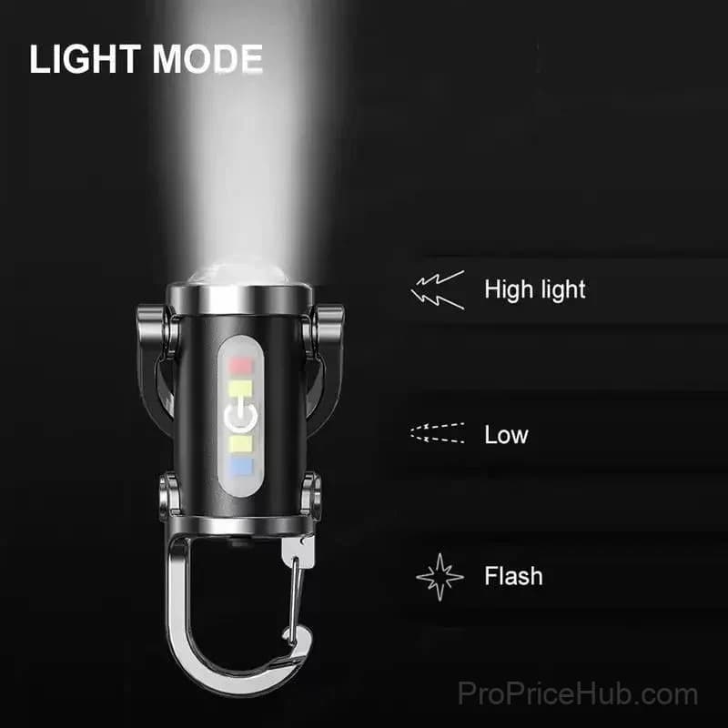 Rechargeable Mini Keychain Flashlight, 800 Lumens, 6 Modes - View 7