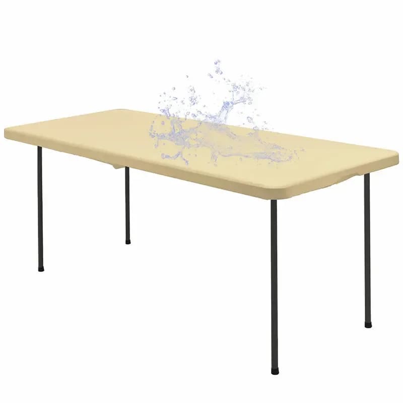 Stretch Fabric Table Top Cap Cover – Elastic Edge, Waterproof, Reusable - View 21