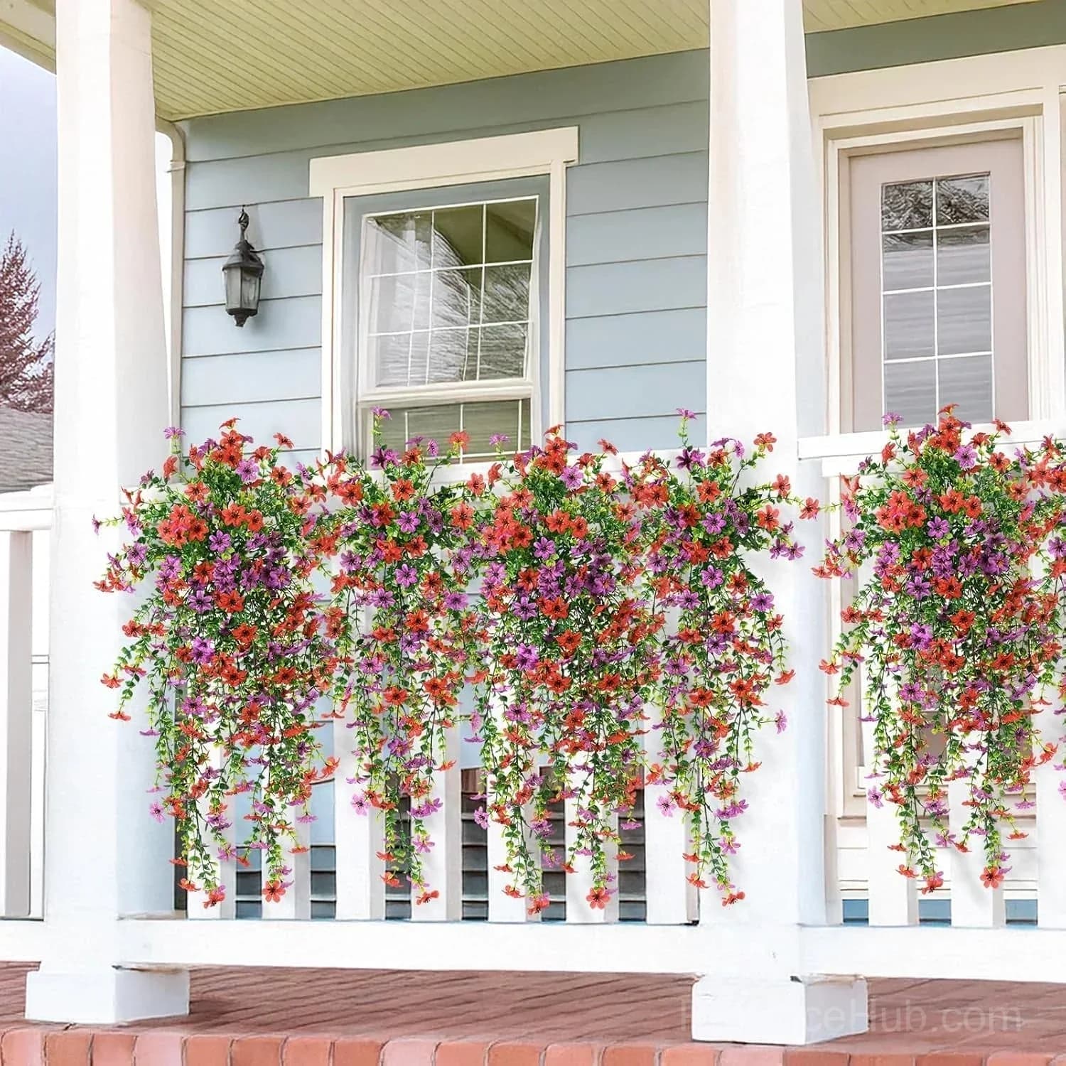 Outdoor Cascading Daisy & Eucalyptus Artificial Flowers, UV Resistant - View 2