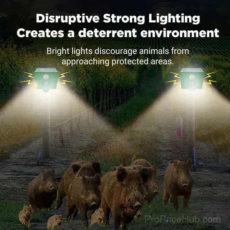 Solar Beast Repellent Warning Lights with Loud Alarm, 2 Spotlights - View 6