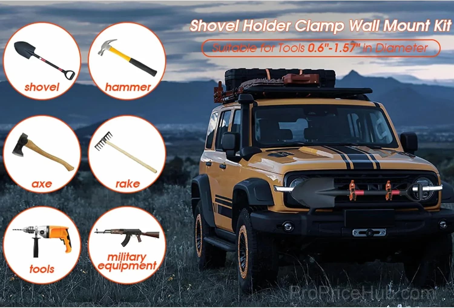 Heavy Duty Metal and Rubber Shovel Mount Kit for Garage Storage - View 7