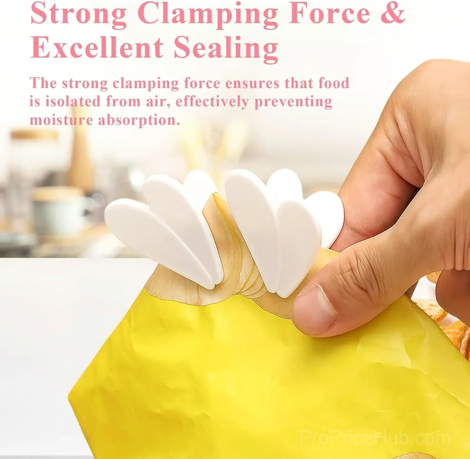 Magnetic Chip Clips for Fridge - 6 Bag Clips + 1 Magnetic Base, Cute Food Sealing Clips - View 12