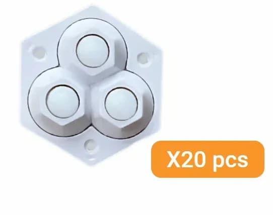 360° Rotating Three-Ball Caster Wheels, White, 4-Pack - View 22