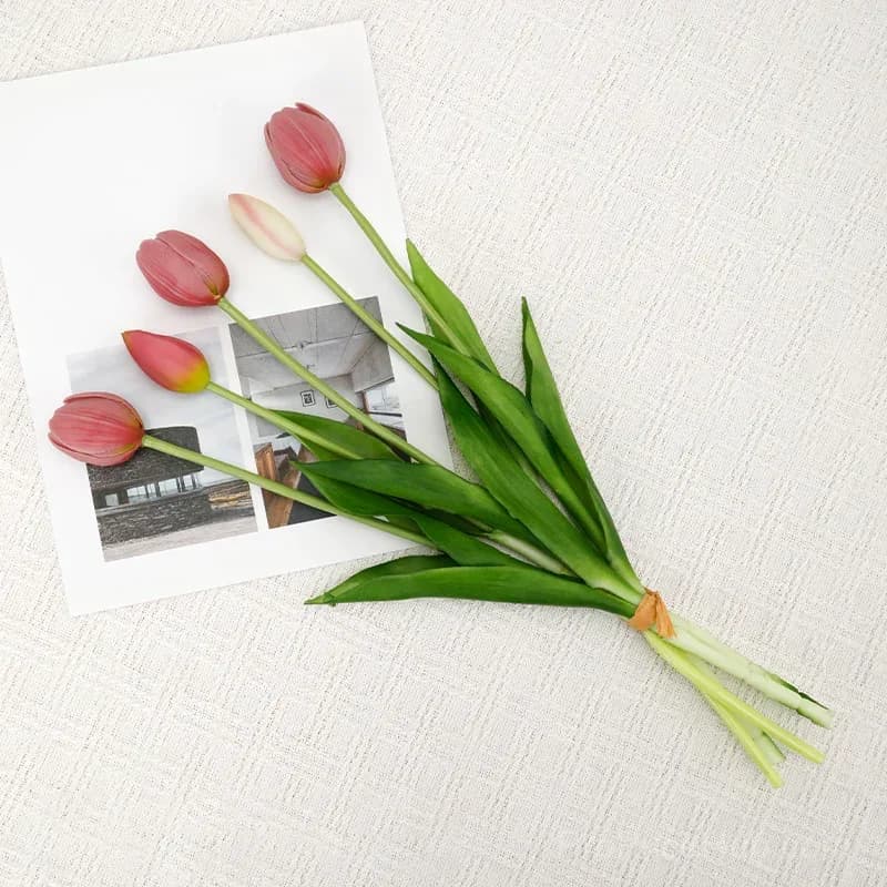 10-Piece UV Resistant Waterproof Faux Tulip Bouquet – Artificial Flowers for Indoor/Outdoor Decor - View 31