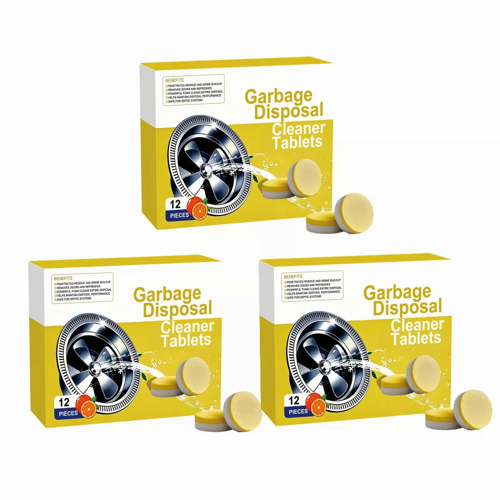 Deep Clean Garbage Disposal Cleaning Tablets, 12-Count Box - View 10