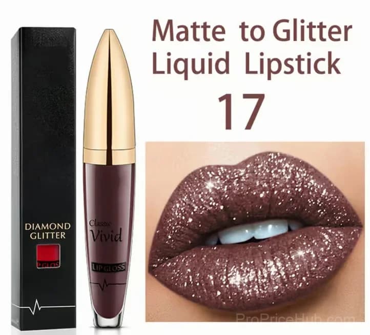 Diamond Lip Gloss Matte to Glitter Liquid Lipstick Waterproof 01 - View 20