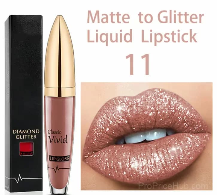 Diamond Lip Gloss Matte to Glitter Liquid Lipstick Waterproof 01 - View 14