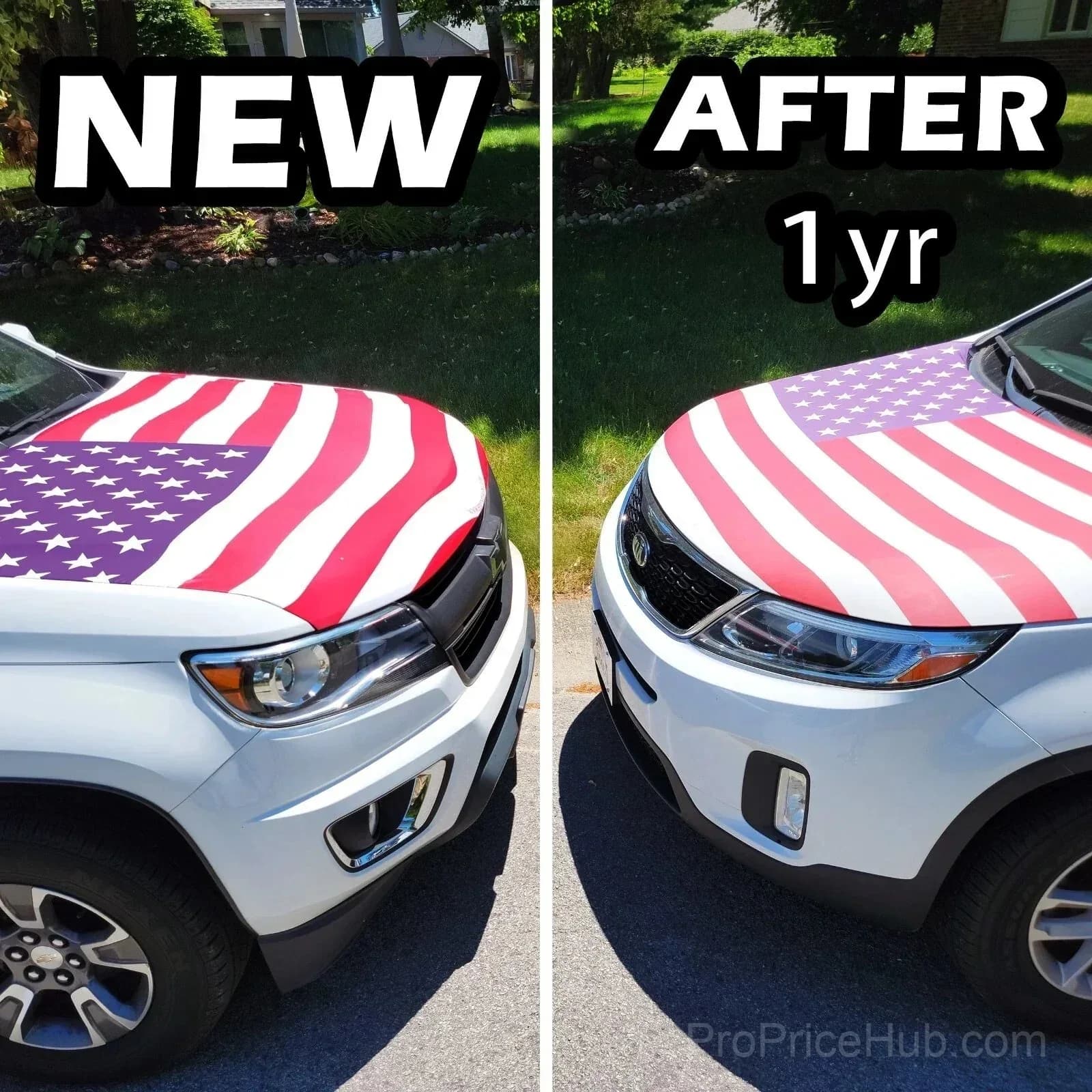 American Car Hood Flag - No Glue No Tools, Install in 1 Minute - View 4